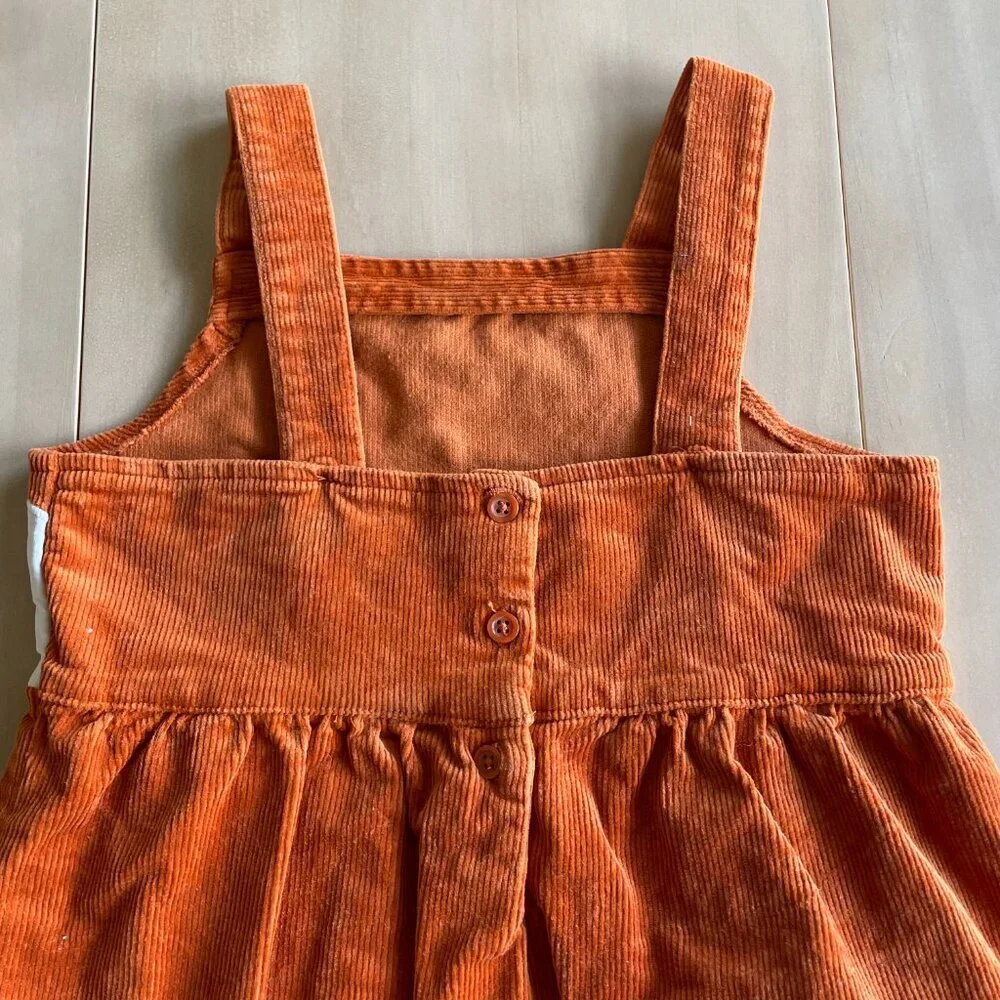 Gymboree‎ Girl's Orange Fox Corduroy Jumper Dress - Size 7